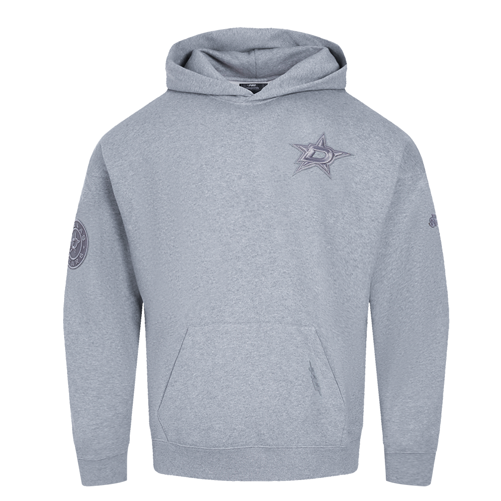 NHL DALLAS STARS NEUTRAL CHANDAIL À CAPUCHON EN MOLLETON À ÉPAULES TOMBANTES POUR HOMME (GRIS CHINÉ FONCÉ)