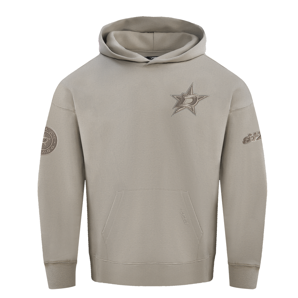 NHL DALLAS STARS NEUTRAL CHANDAIL À CAPUCHON EN MOLLETON À ÉPAULES TOMBANTES POUR HOMME (TAUPE)