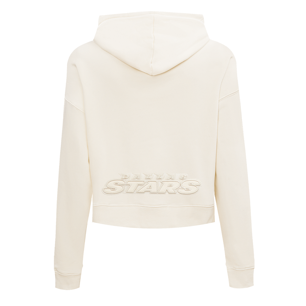 NHL DALLAS STARS NEUTRAL WOMEN'S CROPPED PULLOVER HOODIE (EGGSHELL)