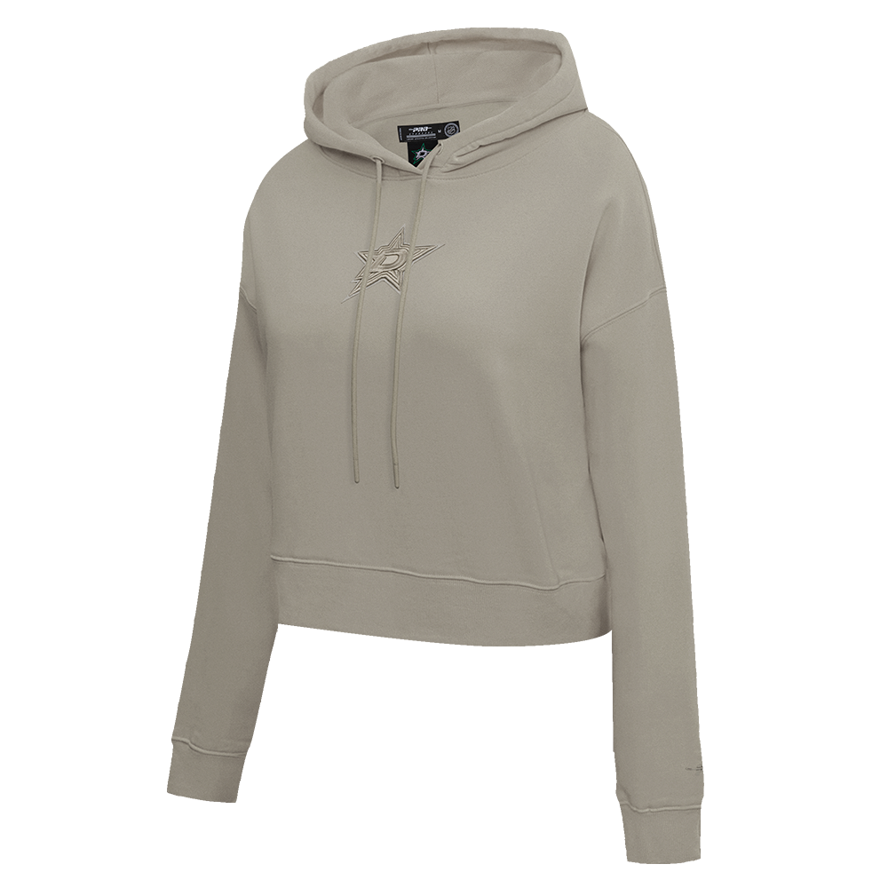 NHL DALLAS STARS NEUTRAL WOMEN'S CROPPED PULLOVER HOODIE (TAUPE)