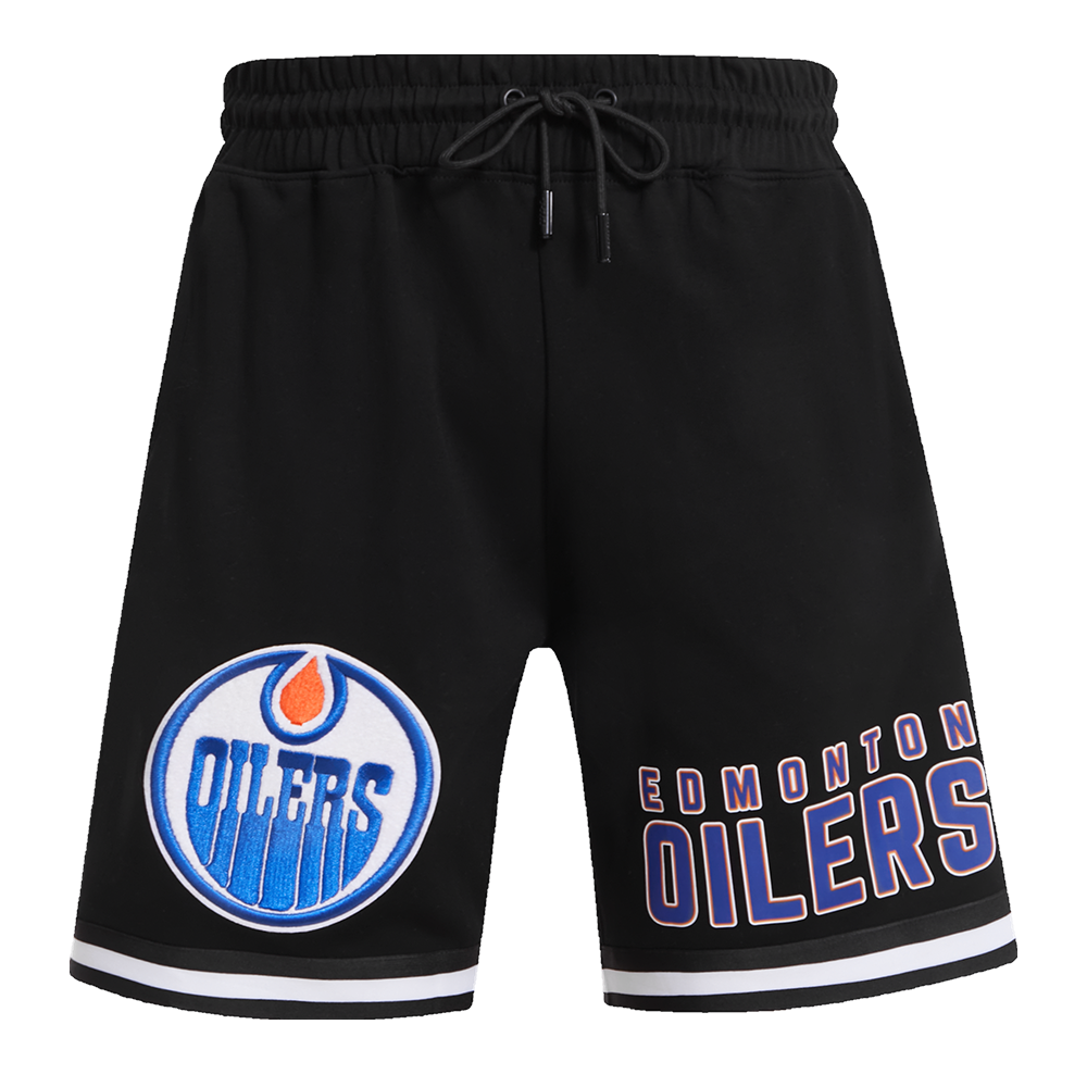 NHL EDMONTON OILERS CLASSIC CHENILLE SHORT EN MAILLE DOUBLE POUR HOMME (NOIR)