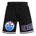 NHL EDMONTON OILERS CLASSIC CHENILLE SHORT EN MAILLE DOUBLE POUR HOMME (NOIR)