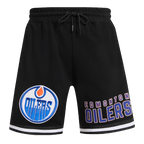 NHL EDMONTON OILERS CLASSIC CHENILLE SHORT EN MAILLE DOUBLE POUR HOMME (NOIR)