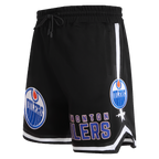 NHL EDMONTON OILERS CLASSIC CHENILLE SHORT EN MAILLE DOUBLE POUR HOMME (NOIR)