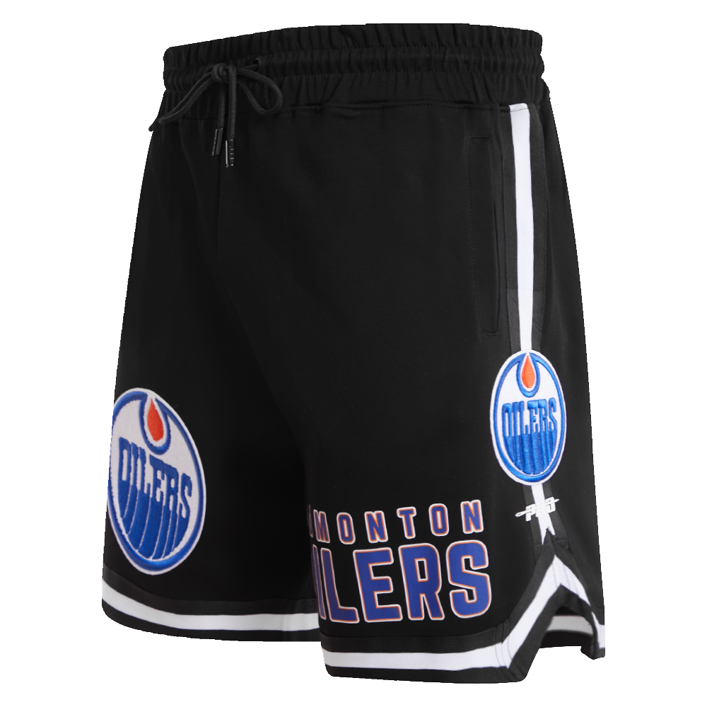 NHL EDMONTON OILERS CLASSIC CHENILLE SHORT EN MAILLE DOUBLE POUR HOMME (NOIR)