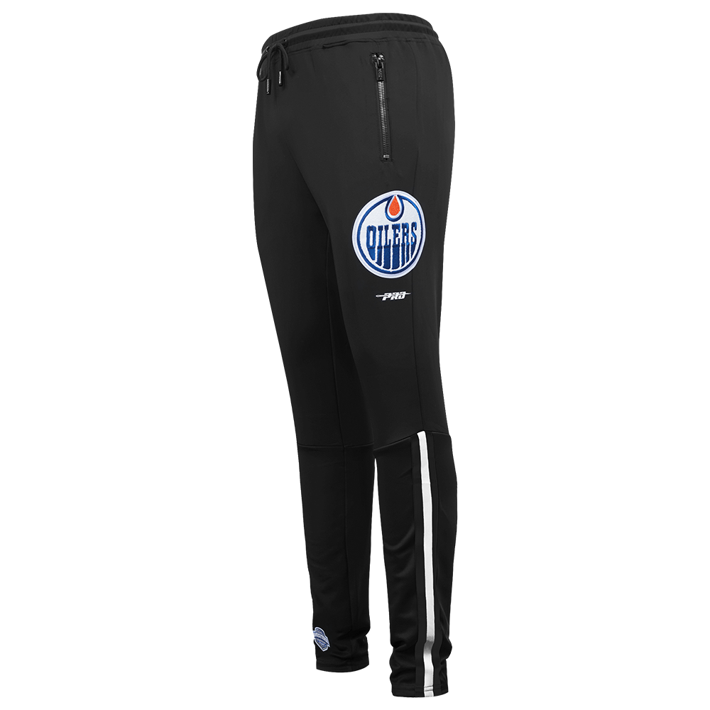 NHL EDMONTON OILERS CLASSIC CHENILLE MEN'S DK TRACK PANT (BLACK)