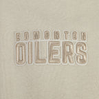 NHL EDMONTON OILERS NEUTRAL CHANDAIL À CAPUCHON EN MOLLETON À ÉPAULES TOMBANTES POUR HOMME (TAUPE)