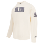 NHL EDMONTON OILERS REVERSE FRENCH TERRY MEN'S CREWNECK SWEATSHIRT (EGGSHELL)
