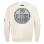 NHL EDMONTON OILERS REVERSE FRENCH TERRY MEN'S CREWNECK SWEATSHIRT (EGGSHELL)