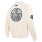 NHL EDMONTON OILERS REVERSE FRENCH TERRY MEN'S CREWNECK SWEATSHIRT (EGGSHELL)
