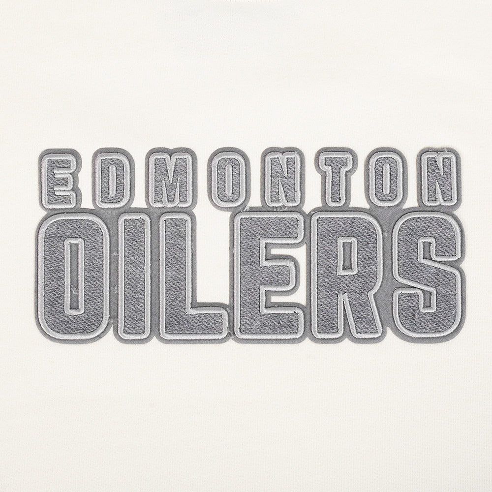 NHL EDMONTON OILERS REVERSE FRENCH TERRY MEN'S CREWNECK SWEATSHIRT (EGGSHELL)