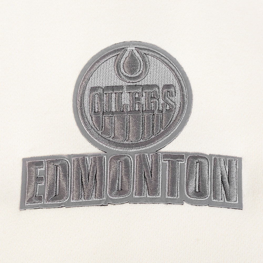 NHL EDMONTON OILERS REVERSE FRENCH TERRY MEN'S CREWNECK SWEATSHIRT (EGGSHELL)