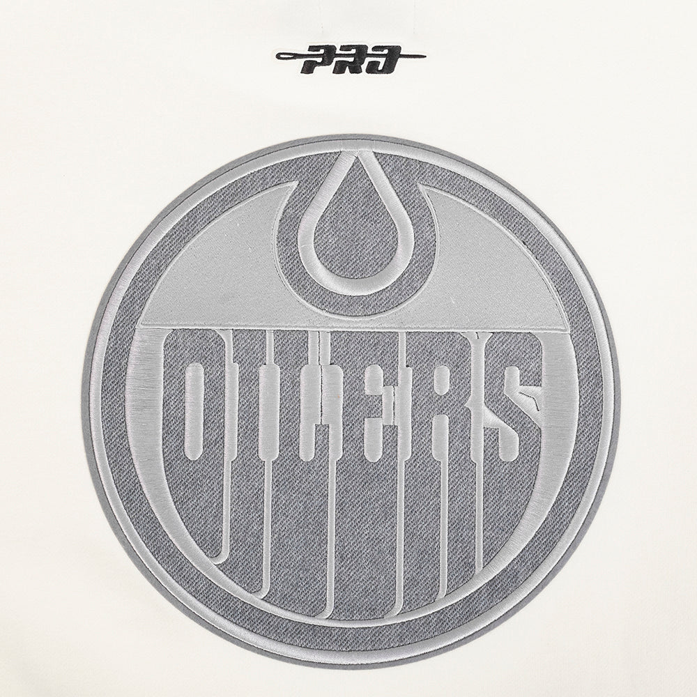 NHL EDMONTON OILERS REVERSE FRENCH TERRY MEN'S CREWNECK SWEATSHIRT (EGGSHELL)
