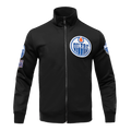 NHL EDMONTON OILERS CLASSIC CHENILLE MEN'S DK TRACK JACKET (BLACK)