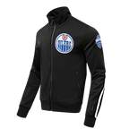 NHL EDMONTON OILERS CLASSIC CHENILLE MEN'S DK TRACK JACKET (BLACK)