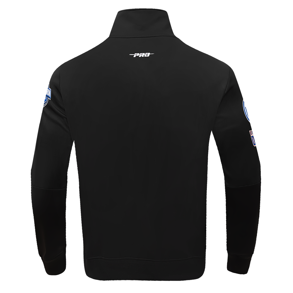NHL EDMONTON OILERS CLASSIC CHENILLE MEN'S DK TRACK JACKET (BLACK)