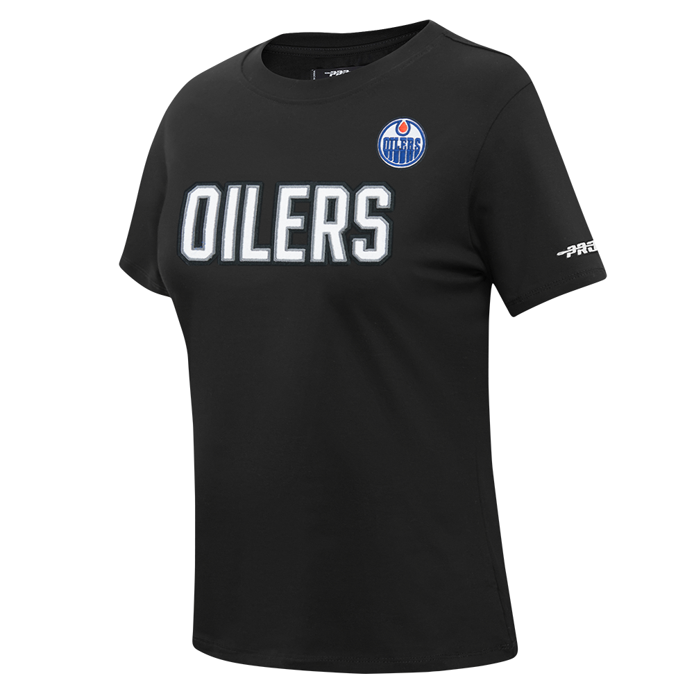 NHL EDMONTON OILERS CLASSIC WOMEN'S SJ SLIM FIT TEE (BLACK)