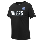 NHL EDMONTON OILERS CLASSIC WOMEN'S SJ SLIM FIT TEE (BLACK)