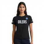 NHL EDMONTON OILERS CLASSIC WOMEN'S SJ SLIM FIT TEE (BLACK)
