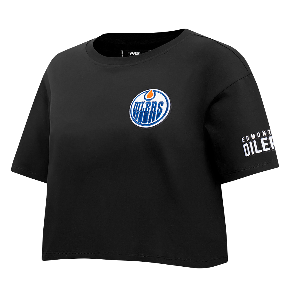 NHL EDMONTON OILERS CLASSIC WOMEN'S SJ BOXY TEE (BLACK)