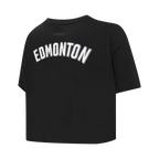 NHL EDMONTON OILERS CLASSIC WOMEN'S SJ BOXY TEE (BLACK)