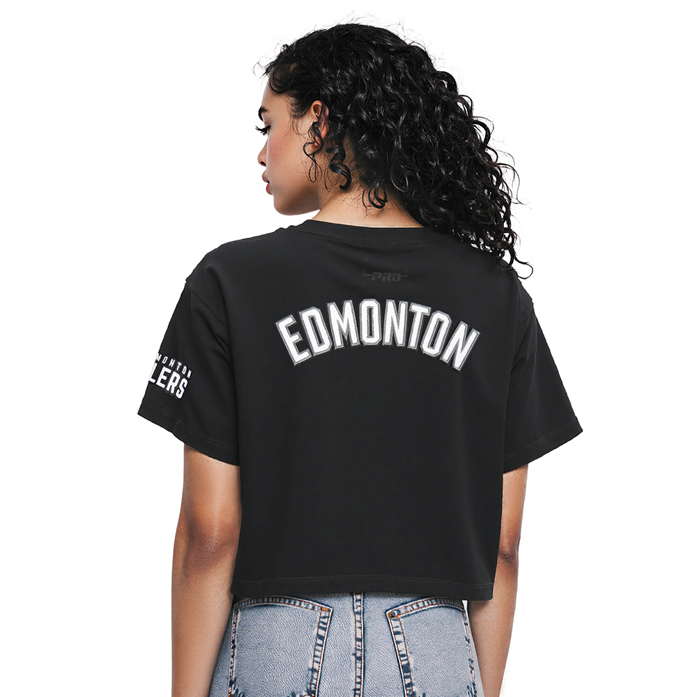 NHL EDMONTON OILERS CLASSIC WOMEN'S SJ BOXY TEE (BLACK)