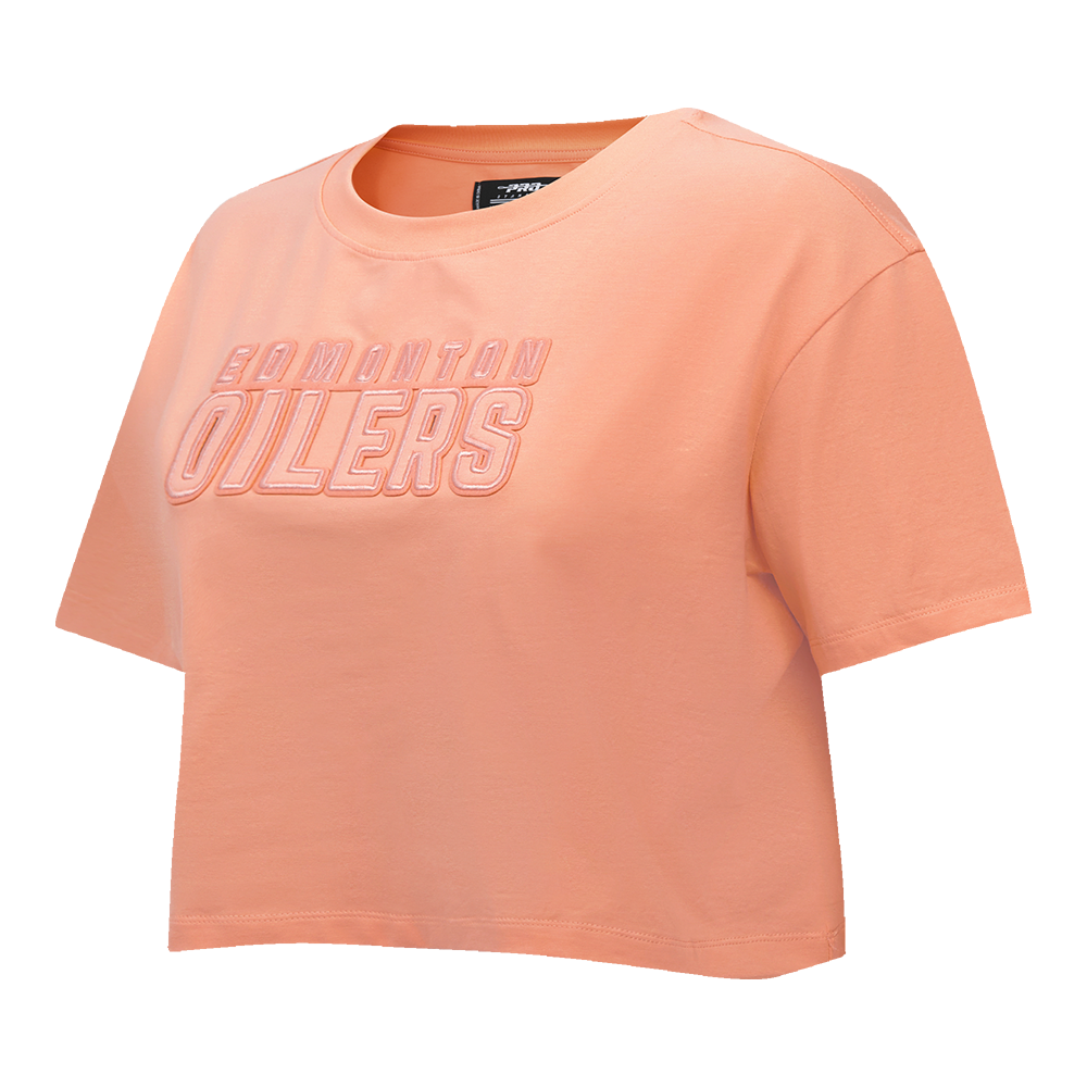 NHL EDMONTON OILERS NEUTRAL SINGLE JERSEY BOXY TEE (GUAVA)