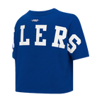 NHL EDMONTON OILERS WINGSPAN WOMEN'S SJ BOXY TEE (DODGER BLUE)