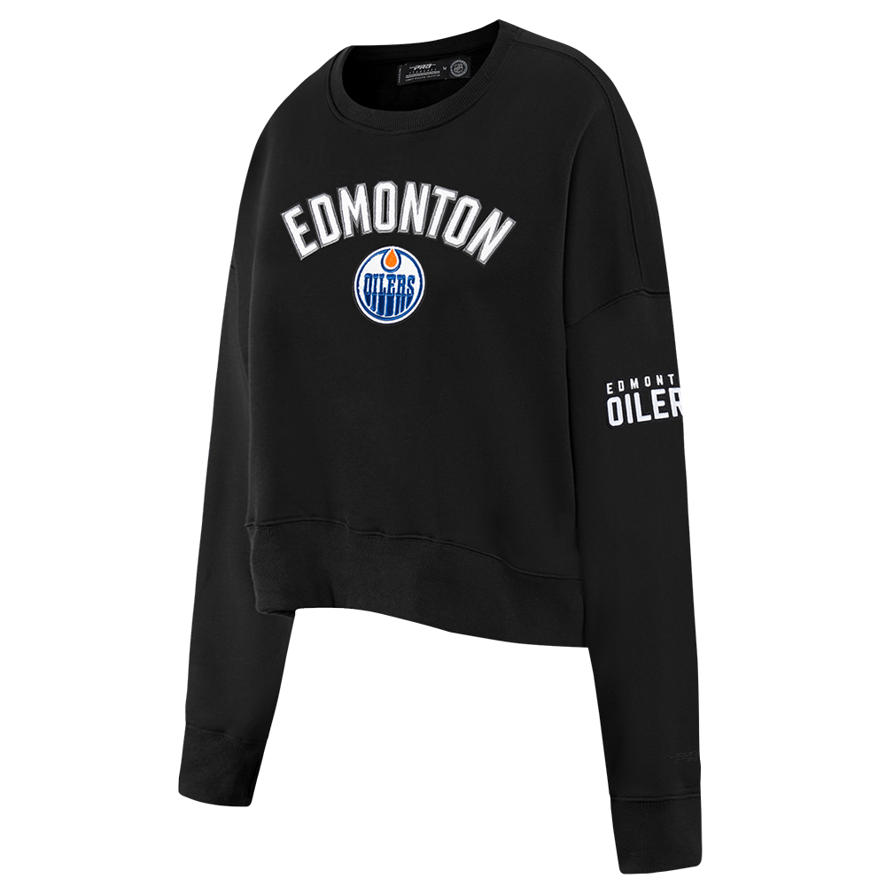 NHL EDMONTON OILERS CLASSIC WOMEN'S FLC CREWNECK (BLACK)