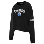 NHL EDMONTON OILERS CLASSIC WOMEN'S FLC CREWNECK (BLACK)
