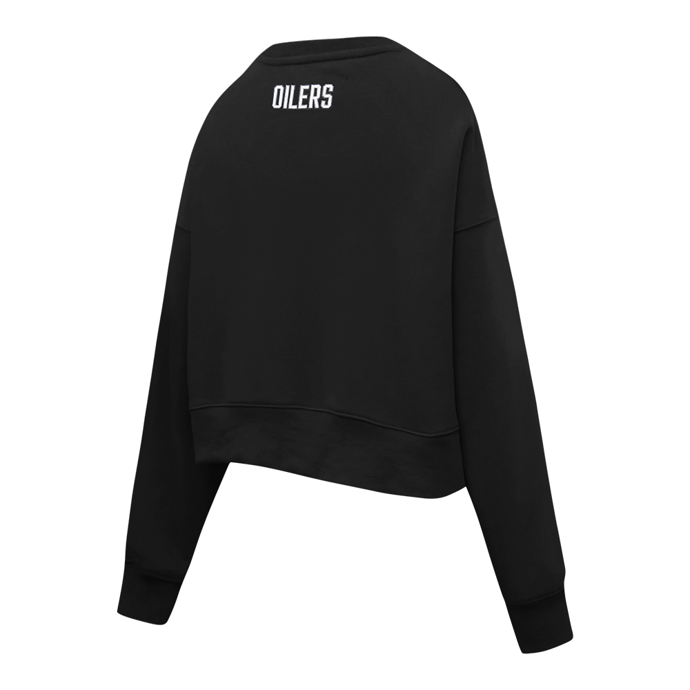 NHL EDMONTON OILERS CLASSIC WOMEN'S FLC CREWNECK (BLACK)