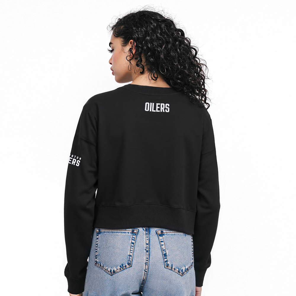 NHL EDMONTON OILERS CLASSIC WOMEN'S FLC CREWNECK (BLACK)