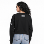 NHL EDMONTON OILERS CLASSIC WOMEN'S FLC CREWNECK (BLACK)