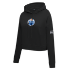 NHL EDMONTON OILERS CLASSIC WOMEN'S FLC CROPPED PO HOODIE (BLACK)