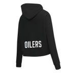 NHL EDMONTON OILERS CLASSIC WOMEN'S FLC CROPPED PO HOODIE (BLACK)