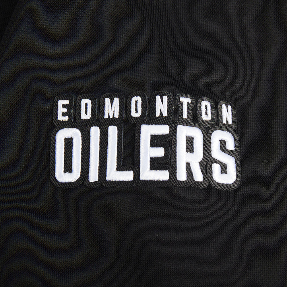 NHL EDMONTON OILERS CLASSIC WOMEN'S FLC CROPPED PO HOODIE (BLACK)