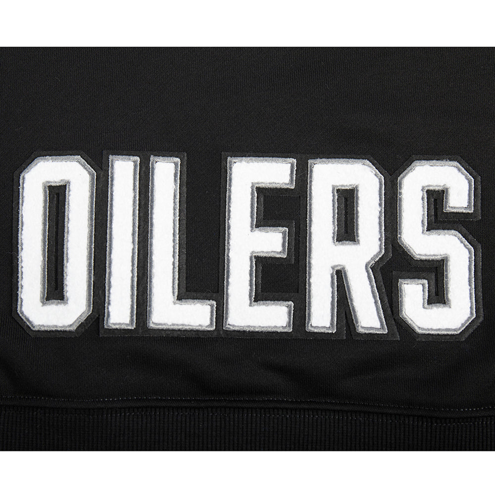 NHL EDMONTON OILERS CLASSIC WOMEN'S FLC CROPPED PO HOODIE (BLACK)