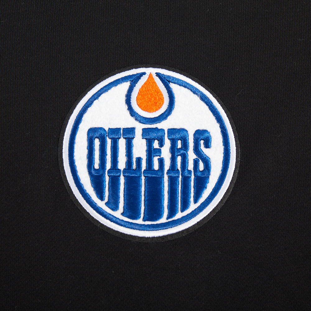 NHL EDMONTON OILERS CLASSIC WOMEN'S FLC CROPPED PO HOODIE (BLACK)