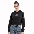 NHL EDMONTON OILERS CLASSIC WOMEN'S FLC CROPPED PO HOODIE (BLACK)