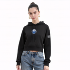 NHL EDMONTON OILERS CLASSIC WOMEN'S FLC CROPPED PO HOODIE (BLACK)