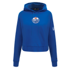 NHL EDMONTON OILERS CLASSIC WOMEN'S FLC CROPPED PO HOODIE (DODGER BLUE)