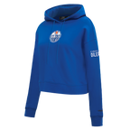 NHL EDMONTON OILERS CLASSIC WOMEN'S FLC CROPPED PO HOODIE (DODGER BLUE)