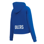 NHL EDMONTON OILERS CLASSIC WOMEN'S FLC CROPPED PO HOODIE (DODGER BLUE)