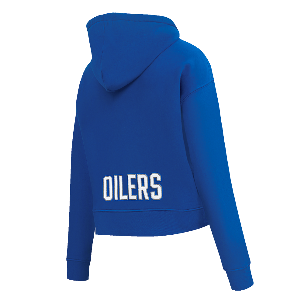 NHL EDMONTON OILERS CLASSIC WOMEN'S FLC CROPPED PO HOODIE (DODGER BLUE)