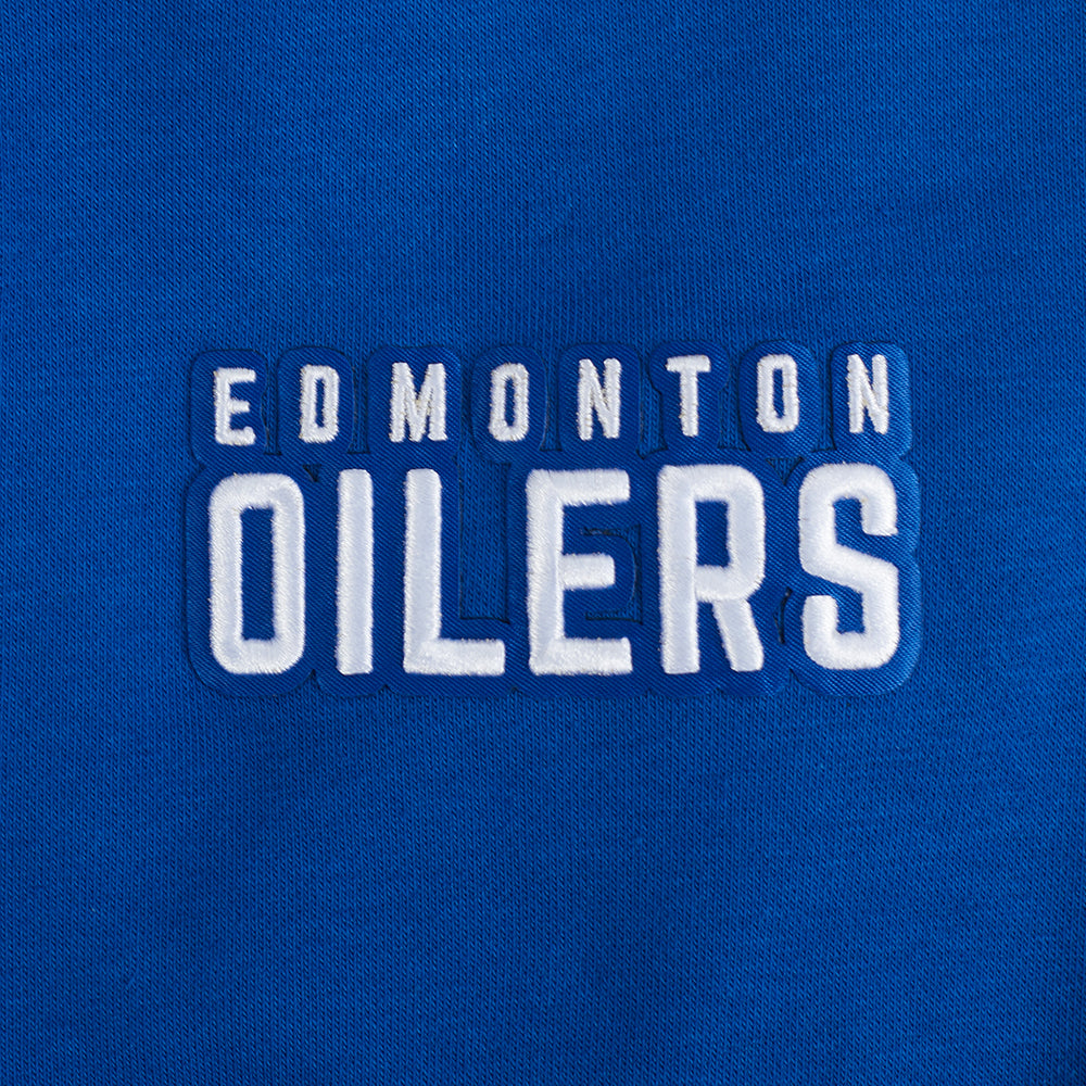 NHL EDMONTON OILERS CLASSIC WOMEN'S FLC CROPPED PO HOODIE (DODGER BLUE)