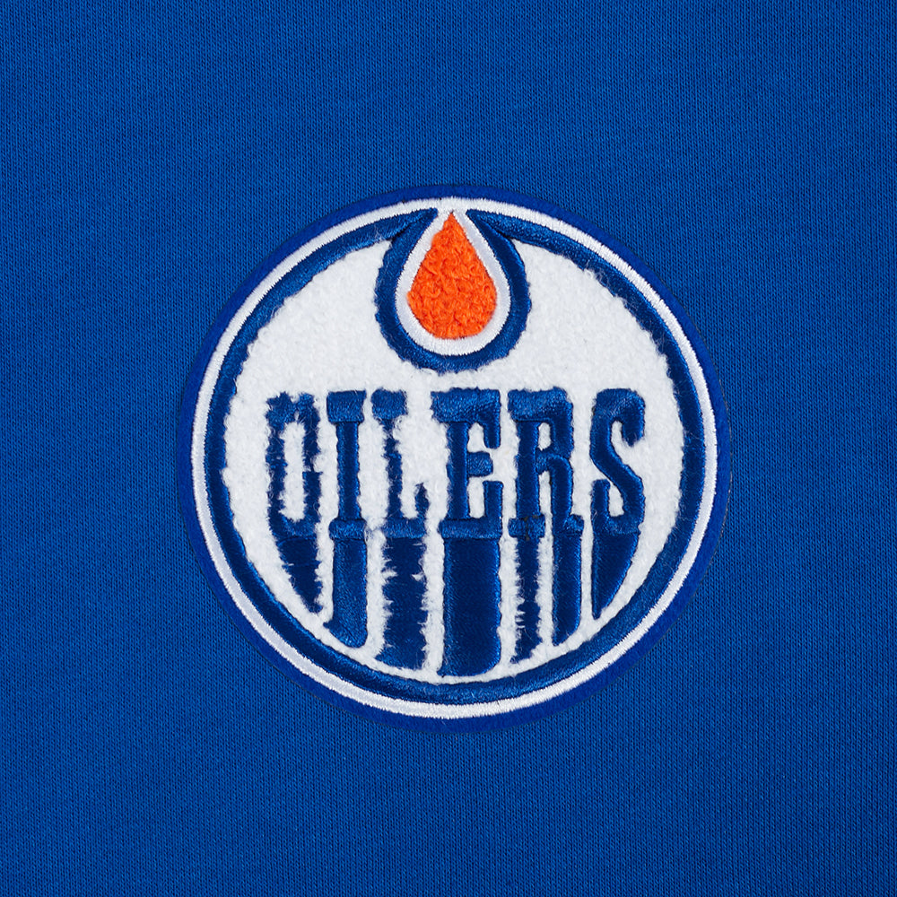 NHL EDMONTON OILERS CLASSIC WOMEN'S FLC CROPPED PO HOODIE (DODGER BLUE)