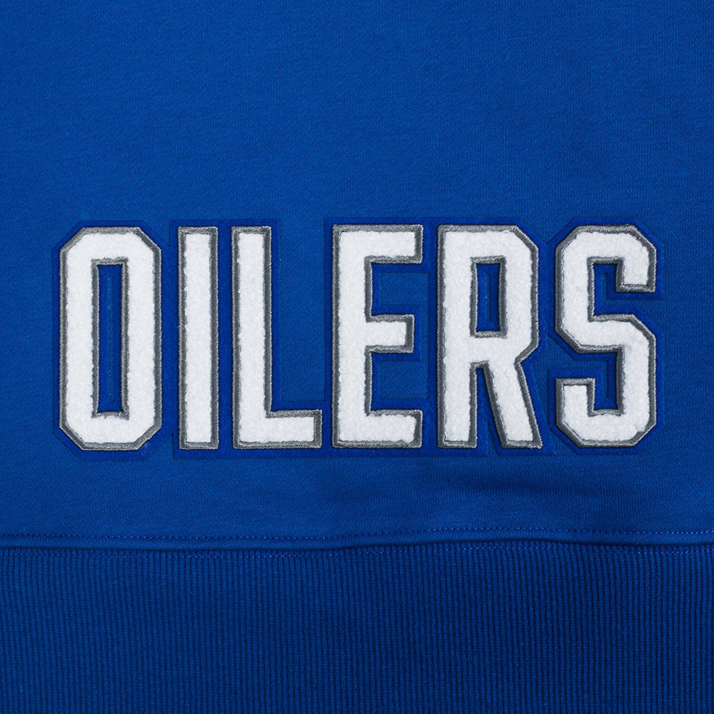 NHL EDMONTON OILERS CLASSIC WOMEN'S FLC CROPPED PO HOODIE (DODGER BLUE)