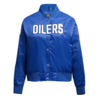 NHL EDMONTON OILERS CLASSIC WOMEN'S SATIN JACKET (DODGER BLUE)