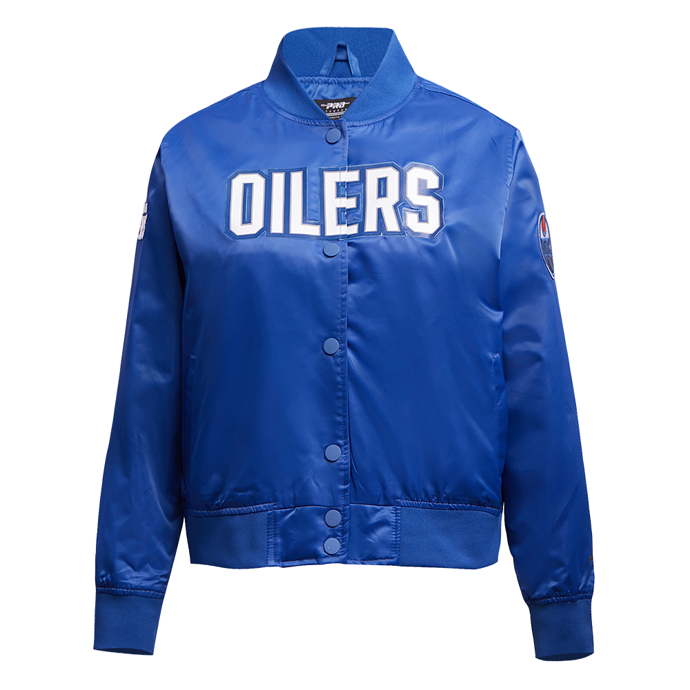 NHL EDMONTON OILERS CLASSIC BLOUSON EN SATIN POUR FEMME (BLEU DODGER)