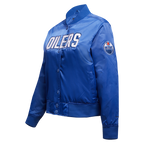 NHL EDMONTON OILERS CLASSIC WOMEN'S SATIN JACKET (DODGER BLUE)